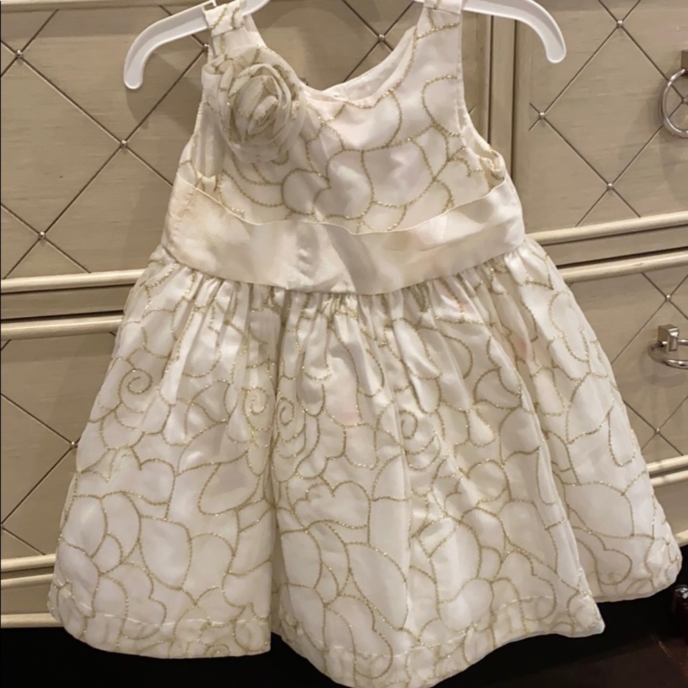 Janie and Jack Special Occasion Dress ivory gold